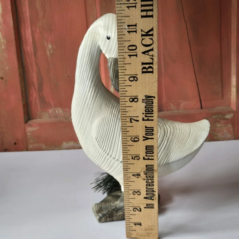 RARE Wood Grain Look Country Duck Goose Resin Farmhouse Cottagecore w/heel broke